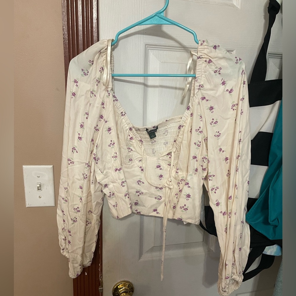 Crop top from target never worn. Flower details